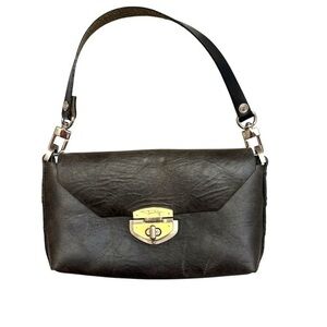 John Wye dark gray leather mini bag